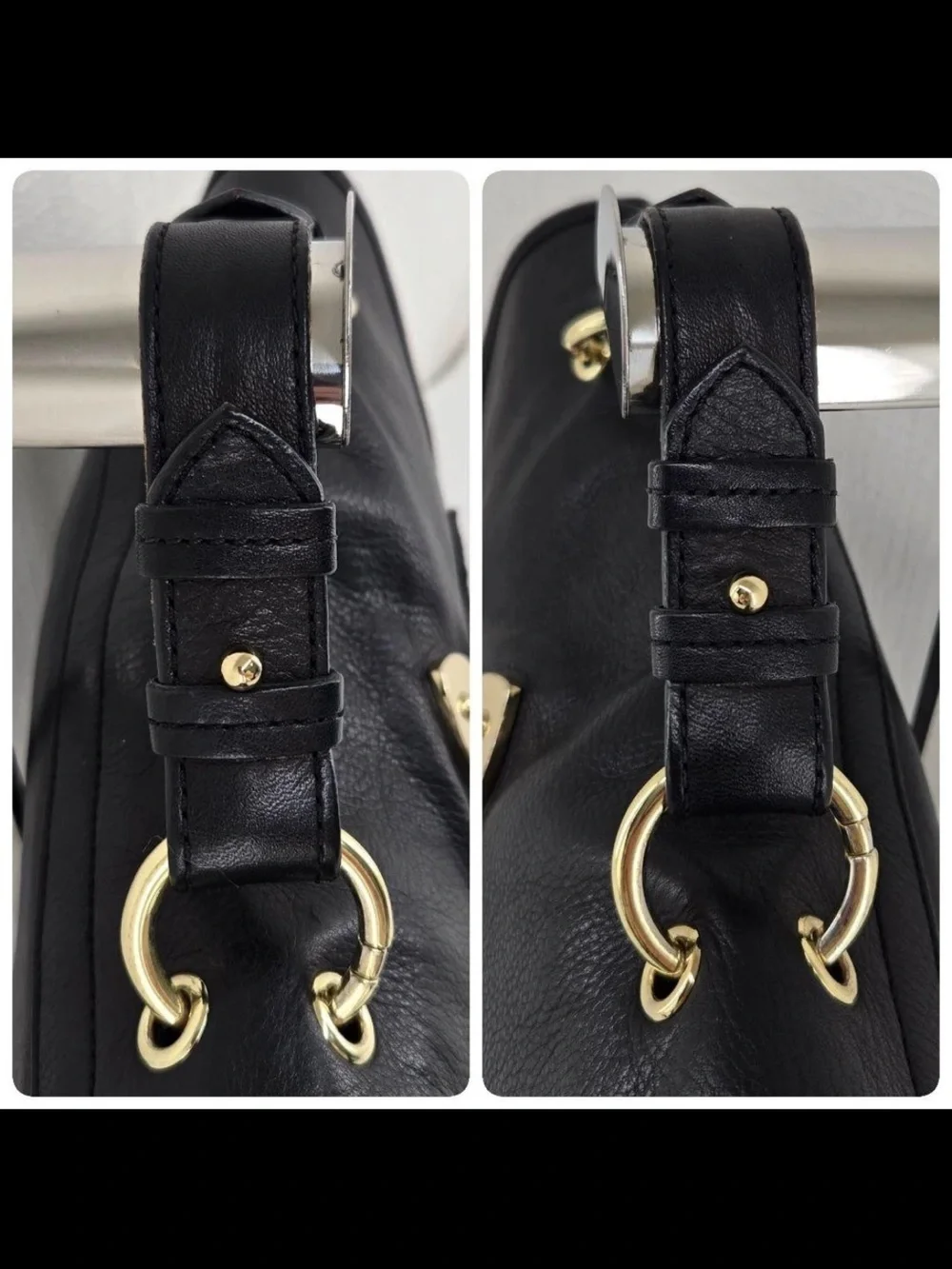 Mulberry Black Leather Satchel with Gold Hardware